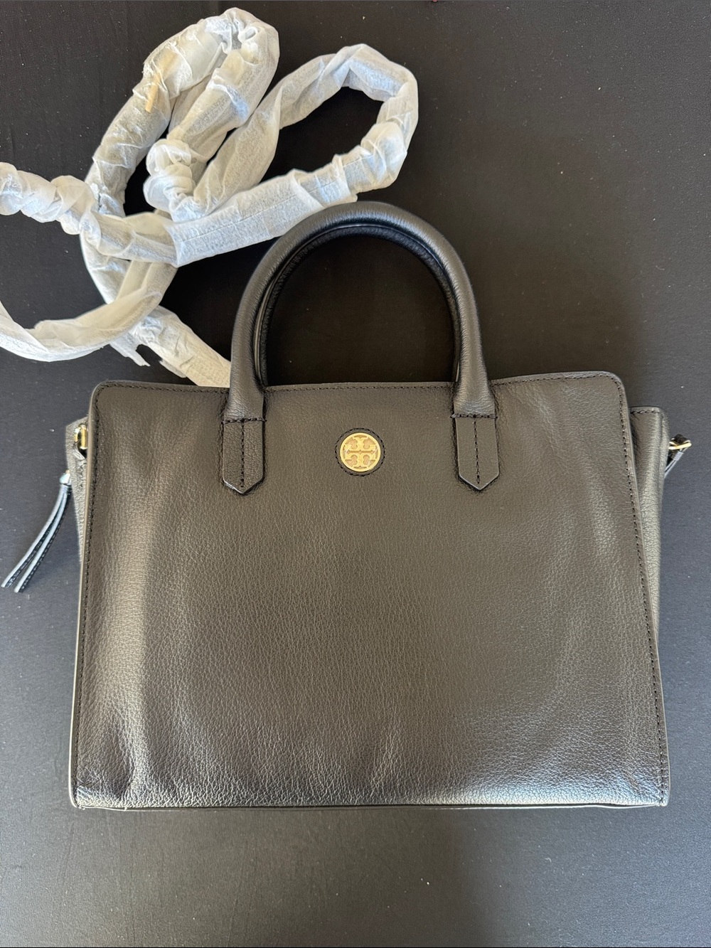 NWT Tory Burch Black Brody Small Satchel Rare
